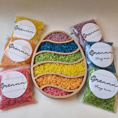 Grennn Vulbaar Paasei met Gekleurde Speelrijst - Sensorisch Paas Speelgoed