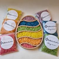 Grennn Vulbaar Paasei met Gekleurde Speelrijst - Sensorisch Paas Speelgoed