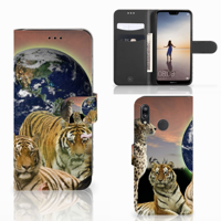 Huawei P20 Lite | Telefoonhoesje | Met pasjeshouder | Roofdieren