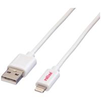 ROLINE 8pin naar USB 2.0 kabel voor iPhone, iPod, iPad, wit, 1,8 m