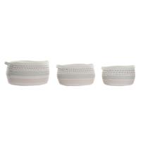 Mandenset DKD Home Decor Wit Zwart Oranje 52 x 43 x 25 cm