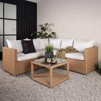 Nohr Loungeset 'Jennika' Met hoekbank en tafel, kleur Naturel Nohr Loungeset 'Jennika' Met hoekbank en tafel, kleur Naturel