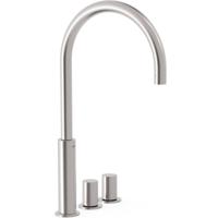 Wastafelkraan Tres Study | Opbouw | Draaibare uitloop | Mengkraan | Hoog model | 2-knops | Rond | RVS look