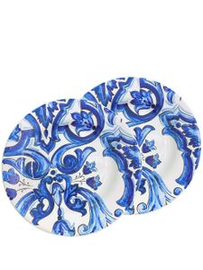 Dolce & Gabbana lot de deux assiettes en porcelaine - Bleu