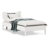 Bedframe zonder matras massief grenenhout wit 75x190 cm