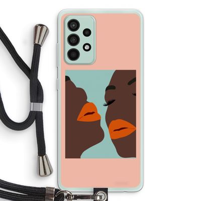 Orange lips: Samsung Galaxy A52s 5G Transparant Hoesje met koord