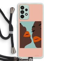 Orange lips: Samsung Galaxy A52s 5G Transparant Hoesje met koord