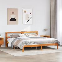 Bedframe zonder matras massief grenenhout wasbruin 180x200 cm