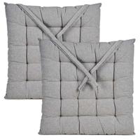 Stoelkussen Decorama - 2x - binnen/buiten - lichtgrijs - 40 x 40 x 5cm - polyester Stoelkussen Decorama - 2x - binnen/buiten - lichtgrijs - 40 x 40 x 5cm - polyester