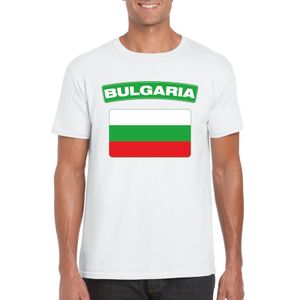 T-shirt met Bulgaarse vlag wit heren