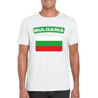 T-shirt met Bulgaarse vlag wit heren - thumbnail