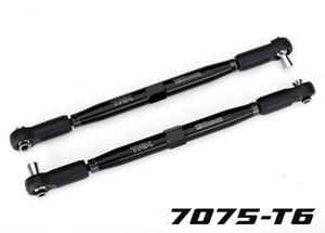 Traxxas - Toe links, X-Maxx (TUBES black-anodized, 7075-T6 aluminum, stronger than titanium) (157mm) (2)/ rod ends, assembled with steel hollow bal...