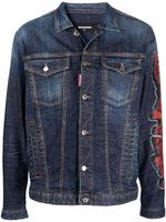 DSQUARED2 veste en jean à imprimé graffiti - Bleu