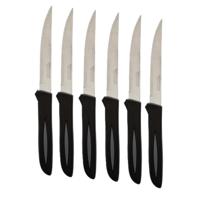 Secret de Gourmet Steakmessen/vleesmessen Essential - 6x stuks - RVS - zwart - 23 cm Secret de Gourmet Steakmessen/vleesmessen Essential - 6x stuks - RVS - zwart - 23 cm