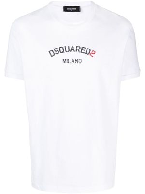 DSQUARED2 t-shirt en coton à logo imprimé - Blanc