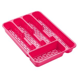 Bestekbak/bestekhouders 5-vaks roze L33 x B24 x H4 cm