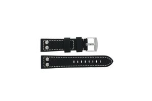 Horlogeband Universeel 2844 Leder Zwart 24mm