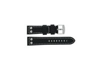 Horlogeband Universeel 2844 Leder Zwart 24mm