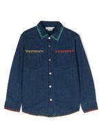 Stella McCartney Kids short en jean à patch fleur - Bleu - thumbnail