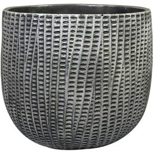 Ter Steege Bloempot|plantenpot - binnen - zwart|metaal - D24|H21 cm