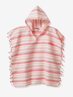 Kinderponcho met strepen, personaliseerbaar roze, gestreept