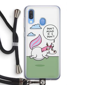Unicorn: Samsung Galaxy A40 Transparant Hoesje met koord