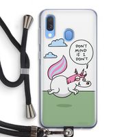 Unicorn: Samsung Galaxy A40 Transparant Hoesje met koord