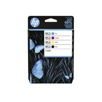 HP 953 4-pack originele inktcartridges, cyaan/magenta/geel