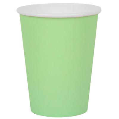 Santex feest/verjaardag bekertjes - 10x stuks - karton - mintgroen - 270 ml