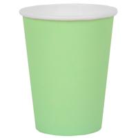 Santex feest/verjaardag bekertjes - 10x stuks - karton - mintgroen - 270 ml