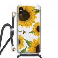 Sunflower and bees: iPhone XS Max Transparant Hoesje met koord