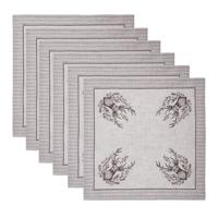 Servetten 6 Katoen Beige Bruin Hert 40cm