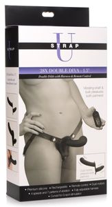 Strap U 28X Double Diva 1.5" Strap-on dildo Anale seks, Vaginale seks Zwart Kunststof, Silicone