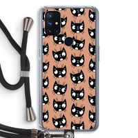 Kat: OnePlus Nord N10 5G Transparant Hoesje met koord