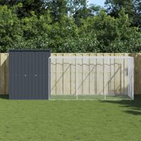 Kippenhok met ren 165x455x181 cm gegalvaniseerd staal antraciet