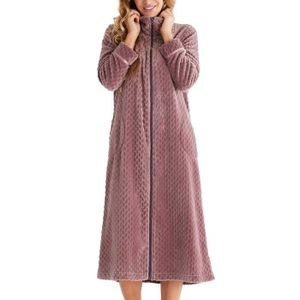 Damella Jacuard Fleece Zipper Robe