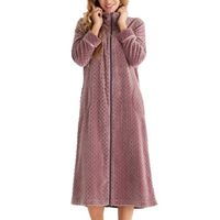 Damella Jacuard Fleece Zipper Robe - thumbnail