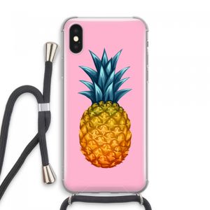 Grote ananas: iPhone XS Max Transparant Hoesje met koord