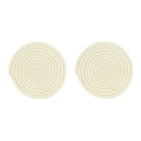 Krumble Pannenonderzetter rond - Katoen - Beige - Set van 2