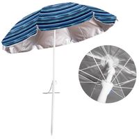 Gerimport Strandparasol 180 Cm Polyester/aluminium Blauw - thumbnail