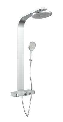 Schutte SAMOA RAIN douchesysteem met thermostatisch planchet | chroom-licht grijs
 - 60570 60570