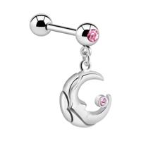 Jeweled Barbell with Charm Chirurgisch staal 316L / Belegde messing Barbells