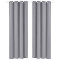 VidaXL Gordijnen met metalen ringen 135 x 245 cm 2 stuks (grijs)