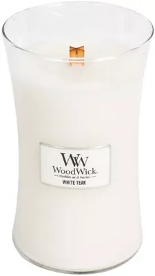 WoodWick large candle white teak