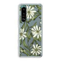 Wit bloemenpatroon: Sony Xperia 5 III Transparant Hoesje