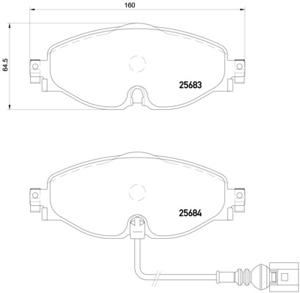 Remmenset, remschijf BREMBO, Remschijftype: Geperforeerd, Inbouwplaats: Achteras: , u.a. für Seat, Skoda