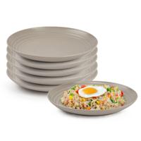 Plasticforte Rond bord/camping bord - 12x - D20 cm - taupe - kunststof - onbreekbaar - servies
