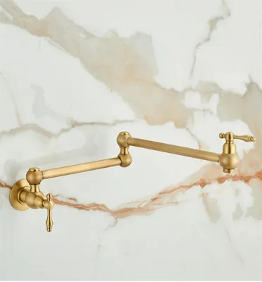 RoyalPour - Luxe Goudkleurige Uitschuifbare Pot Filler Wandkraan