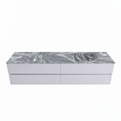 MONDIAZ VICA-DLUX 200cm badmeubel onderkast Cale 4 lades. Inbouw wastafel CLOUD rechts zonder kraangat, kleur Lava.
