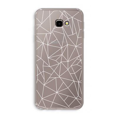 Geometrische lijnen wit: Samsung Galaxy J4 Plus Transparant Hoesje